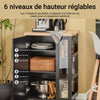SoBuy FKW75-SCH desserte Cuisine avec roulettes et étagère latérale – Meuble de Cuisine Noir avec Porte Unique – Chariot de Service pour Rangement Cuisine et Plan de Travail Compact, 60x92x45cm