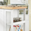 SoBuy FKW75-WN desserte Cuisine avec roulettes et étagère latérale – Meuble de Cuisine Blanc avec Porte Unique – Chariot de Service pour Rangement Cuisine et Plan de Travail Compact, 60x92x45cm