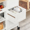 SoBuy FKW79-W Meuble Cuisine Desserte de Cuisine à roulettes, Desserte Rangement avec 3 Tiroirs et 1 Tablette Amovible, Meuble de Rangement Cuisine, L68xP38xH85cm, Blanc