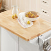 SoBuy FKW84-II-WN Desserte sur roulettes Meuble de Cuisine de Service Roulant avec Plans de Travail Rabattable |Prévente