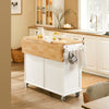 SoBuy FKW84-II-WN Desserte sur roulettes Meuble de Cuisine de Service Roulant avec Plans de Travail Rabattable |Prévente