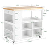 SoBuy FKW97-WN Desserte à roulettes Cuisine avec Plan de Travail 108x60x90 cm - Meuble Cuisine Rangement, Desserte de Cuisine Extérieur, Ilot Central Cuisine, Petit Meuble Bas Multifonction