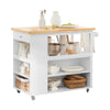 SoBuy FKW97-WN Desserte à roulettes Cuisine avec Plan de Travail 108x60x90 cm - Meuble Cuisine Rangement, Desserte de Cuisine Extérieur, Ilot Central Cuisine, Petit Meuble Bas Multifonction