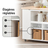 SoBuy FKW97-WN Desserte à roulettes Cuisine avec Plan de Travail 108x60x90 cm - Meuble Cuisine Rangement, Desserte de Cuisine Extérieur, Ilot Central Cuisine, Petit Meuble Bas Multifonction
