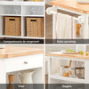 SoBuy FKW97-WN Desserte à roulettes Cuisine avec Plan de Travail 108x60x90 cm - Meuble Cuisine Rangement, Desserte de Cuisine Extérieur, Ilot Central Cuisine, Petit Meuble Bas Multifonction