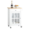 SoBuy FKW98-WN Chariot de Service Desserte de Cuisine à roulettes Meuble de Rangement pour Cuisine et Salon Blanc