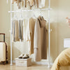 SoBuy FRG109-II-W Tringle à Vêtements Télescopique, Portant à Vêtements Robuste, Penderie Ouverte Réglable avec Barres de Suspension pour Chambre, Dressing, Blanc