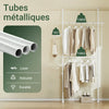 SoBuy FRG109-II-W Tringle à Vêtements Télescopique, Portant à Vêtements Robuste, Penderie Ouverte Réglable avec Barres de Suspension pour Chambre, Dressing, Blanc