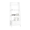 SoBuy FRG116-W Bibliothèque Étagère style échelle de 4 niveaux et 1 tiroir –Blanc