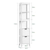 SoBuy FRG126-W Meuble Colonne de Salle de Bain Armoire Toilette Haute avec 4 étagères et 2 tiroirs 30x30x144 cm, Blanc