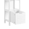SoBuy FRG126-W Meuble Colonne de Salle de Bain Armoire Toilette Haute avec 4 étagères et 2 tiroirs 30x30x144 cm, Blanc