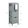 SoBuy FRG127-SG Meuble Salle de Bain Commode – Petit Meuble Rangement avec 2 Paniers – Colonne Compacte pour Toilette en Bois, Armoire de Salle de Bain Moderne, Gris, 30x89x30 cm