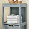 SoBuy FRG127-SG Meuble Salle de Bain Commode – Petit Meuble Rangement avec 2 Paniers – Colonne Compacte pour Toilette en Bois, Armoire de Salle de Bain Moderne, Gris, 30x89x30 cm