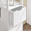 SoBuy FRG127-W Meuble Salle de Bain Commode – Petit Meuble Rangement avec 2 Paniers – Colonne Compacte pour Toilette en Bois, Armoire de Salle de Bain Moderne, Blanc, 30x89x30 cm