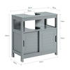 SoBuy FRG128-II-SG Meuble sous Lavabo Salle de Bain avec Portes Coulissantes - Meuble Salle de Bain et Meuble sous Vasque Compact Anti-Humidité - Rangement pour WC, Bois, 60x30x60cm, Gris