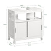 SoBuy FRG128-II-W Meuble de Salle de Bain sous Vasque avec 2 Portes Coulissantes Silencieuses, Meuble sous Lavabo, Rangement Optimisé pour Petite Surface, Anti-Humidité, Bois, Blanc, L60xP30xH60cm