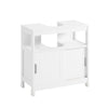 SoBuy FRG128-II-W Meuble de Salle de Bain sous Vasque avec 2 Portes Coulissantes Silencieuses, Meuble sous Lavabo, Rangement Optimisé pour Petite Surface, Anti-Humidité, Bois, Blanc, L60xP30xH60cm