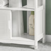 SoBuy FRG128-II-W Meuble de Salle de Bain sous Vasque avec 2 Portes Coulissantes Silencieuses, Meuble sous Lavabo, Rangement Optimisé pour Petite Surface, Anti-Humidité, Bois, Blanc, L60xP30xH60cm