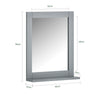 SoBuy FRG129-SG Armoire Murale Salle de Bain avec Miroir Meuble Haut Suspendu Étagère Murale de Rangement Compacte Idéal pour Salle de Bain, WC, Buanderie Gris Clair 40x49x10cm