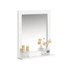 SoBuy FRG129-W Armoire Murale Salle de Bain avec Miroir Meuble Haut Suspendu Étagère Murale de Rangement Compacte Idéal pour Salle de Bain, WC, Buanderie Blanc 40x49x10cm