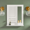 SoBuy FRG129-W Armoire Murale Salle de Bain avec Miroir Meuble Haut Suspendu Étagère Murale de Rangement Compacte Idéal pour Salle de Bain, WC, Buanderie Blanc 40x49x10cm