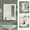 SoBuy FRG129-W Armoire Murale Salle de Bain avec Miroir Meuble Haut Suspendu Étagère Murale de Rangement Compacte Idéal pour Salle de Bain, WC, Buanderie Blanc 40x49x10cm