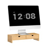 SoBuy FRG198-N Support d'écran d'ordinateur de Support de Moniteur de bambou avec 2 Tiroirs