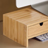 SoBuy FRG198-N Support d'écran d'ordinateur de Support de Moniteur de bambou avec 2 Tiroirs