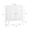SoBuy FRG202-W Meuble sous lavabo Salle de Bain Meuble de Salle de Bain avec 2 Portes, Grand Espace de Rangement & découpe Siphon sous Vasque MDF, Blanc 60x62x30cm
