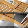SoBuyFRG212-N Plateau de Baignoire en Bambou 80 cm – Pont de Baignoire en Bois – Extra Long & Vernis pour Grandes Baignoires, Support Verre de Vin & Emplacement Bougie