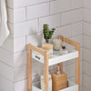 SoBuy FRG226-WN Etagère de Stockage, Étagère de Salle de Bain, Rangement Serviteur de Douche avec 3 paniers, Tour de Rangement