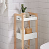 SoBuy FRG226-WN Etagère de Stockage, Étagère de Salle de Bain, Rangement Serviteur de Douche avec 3 paniers, Tour de Rangement