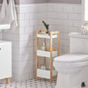SoBuy FRG226-WN Etagère de Stockage, Étagère de Salle de Bain, Rangement Serviteur de Douche avec 3 paniers, Tour de Rangement