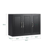 SoBuy FRG231-L-SCH Meuble Haut Salle de Bain Suspendu Armoire Murale avec Étagère Réglable et Porte Rangement Mural Compact pour Salle de Bain, WC ou Cuisine Noir 90x30x60 cm