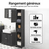 SoBuy FRG236-DG Meuble Colonne Salle de Bain Armoire Rangement Haute avec 2 Portes, 1 Tiroir et Niche Ouverte Meuble de Rangement pour Salle de Bain,WC, SDB, Toilette ou Cuisine 32x170x30cm