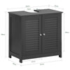 SoBuy FRG237-DG Meuble sous Lavabo, Meuble sous Vasque avec Étagères Ajustables, Meuble Salle de Bain avec Portes Anti-humidité, Placard de Rangement Salle de Bain en MDF, 60 x 35 x 58 cm, Gris