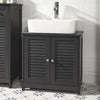 SoBuy FRG237-DG Meuble sous Lavabo, Meuble sous Vasque avec Étagères Ajustables, Meuble Salle de Bain avec Portes Anti-humidité, Placard de Rangement Salle de Bain en MDF, 60 x 35 x 58 cm, Gris