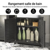 SoBuy FRG237-DG Meuble sous Lavabo, Meuble sous Vasque avec Étagères Ajustables, Meuble Salle de Bain avec Portes Anti-humidité, Placard de Rangement Salle de Bain en MDF, 60 x 35 x 58 cm, Gris