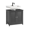 SoBuy FRG237-II-DG Meuble sous-Lavabo Meuble de Salle de Bain Vasque Housse Colonne lavabo, 2 Portes et 2 étages à l’intérieur
