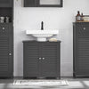 SoBuy FRG237-II-DG Meuble sous-Lavabo Meuble de Salle de Bain Vasque Housse Colonne lavabo, 2 Portes et 2 étages à l’intérieur