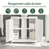 SoBuy FRG237-II-W Meuble sous-Lavabo, Meuble sous Vasque avec Étagères Ajustables, Meuble de Salle de Bain en MDF, pour Colonne lavabo, Rangement avec Portes Anti-humidité, Blanc, L60xP35xH58 cm