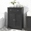 SoBuy FRG238-DG Meuble Bas de Salle de Bain avec Tiroir et Cloison Amovible Meuble de Rangement Buffet Commode