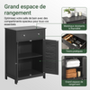 SoBuy FRG238-DG Meuble Bas de Salle de Bain – Commode pour Salle de Bain, Armoire de Rangement avec étagère réglable, 1 Tiroir et 2 Portes, pour Le Couloir et la Cuisine, Gris foncé, 60 x 35 x 87 cm