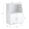 SoBuy FRG241-W Meuble Cuisine à roulettes – Desserte Cuisine avec Portes et Étagère Réglable – Meuble de Rangement Compact pour Micro-Ondes, Bureau ou Salle à Manger, 55x38x84 cm, Blanc