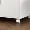 SoBuy FRG241-W Meuble Cuisine à roulettes – Desserte Cuisine avec Portes et Étagère Réglable – Meuble de Rangement Compact pour Micro-Ondes, Bureau ou Salle à Manger, 55x38x84 cm, Blanc