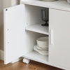 SoBuy FRG241-W Meuble Cuisine à roulettes – Desserte Cuisine avec Portes et Étagère Réglable – Meuble de Rangement Compact pour Micro-Ondes, Bureau ou Salle à Manger, 55x38x84 cm, Blanc