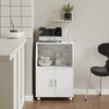 SoBuy FRG241-W Meuble Cuisine à roulettes – Desserte Cuisine avec Portes et Étagère Réglable – Meuble de Rangement Compact pour Micro-Ondes, Bureau ou Salle à Manger, 55x38x84 cm, Blanc