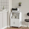 SoBuy FRG241-W Meuble Cuisine à roulettes – Desserte Cuisine avec Portes et Étagère Réglable – Meuble de Rangement Compact pour Micro-Ondes, Bureau ou Salle à Manger, 55x38x84 cm, Blanc
