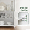 SoBuy FRG241-W Meuble Cuisine à roulettes – Desserte Cuisine avec Portes et Étagère Réglable – Meuble de Rangement Compact pour Micro-Ondes, Bureau ou Salle à Manger, 55x38x84 cm, Blanc