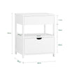 SoBuy FRG258-II-W Table de Chevet avec 2 tiroirs et étagère, Table de Nuit pour Chambre à Coucher - Meuble de Rangement Moderne L45 x P38 x H55 cm Blanc